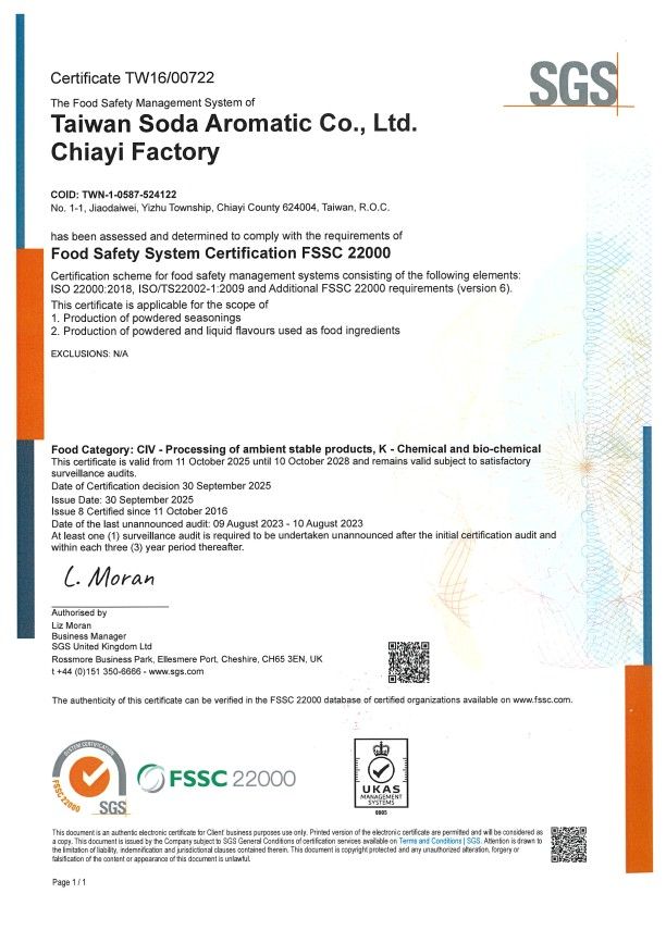 Certificate (FSSC 22000)
