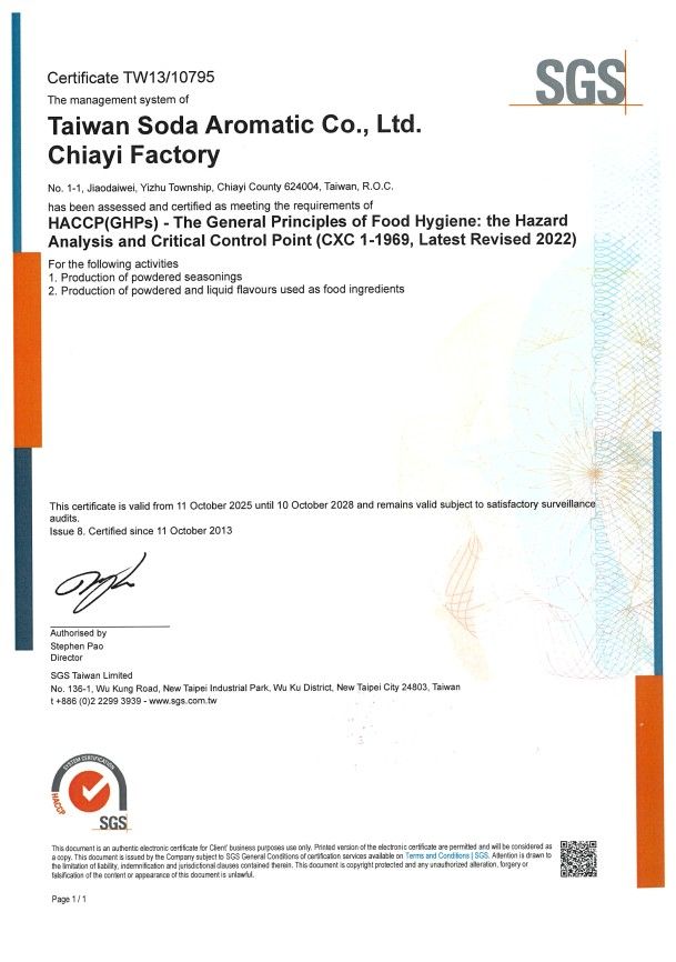 Certificate (HACCP)