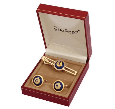 Gold Tie Bar and Cufflink Set