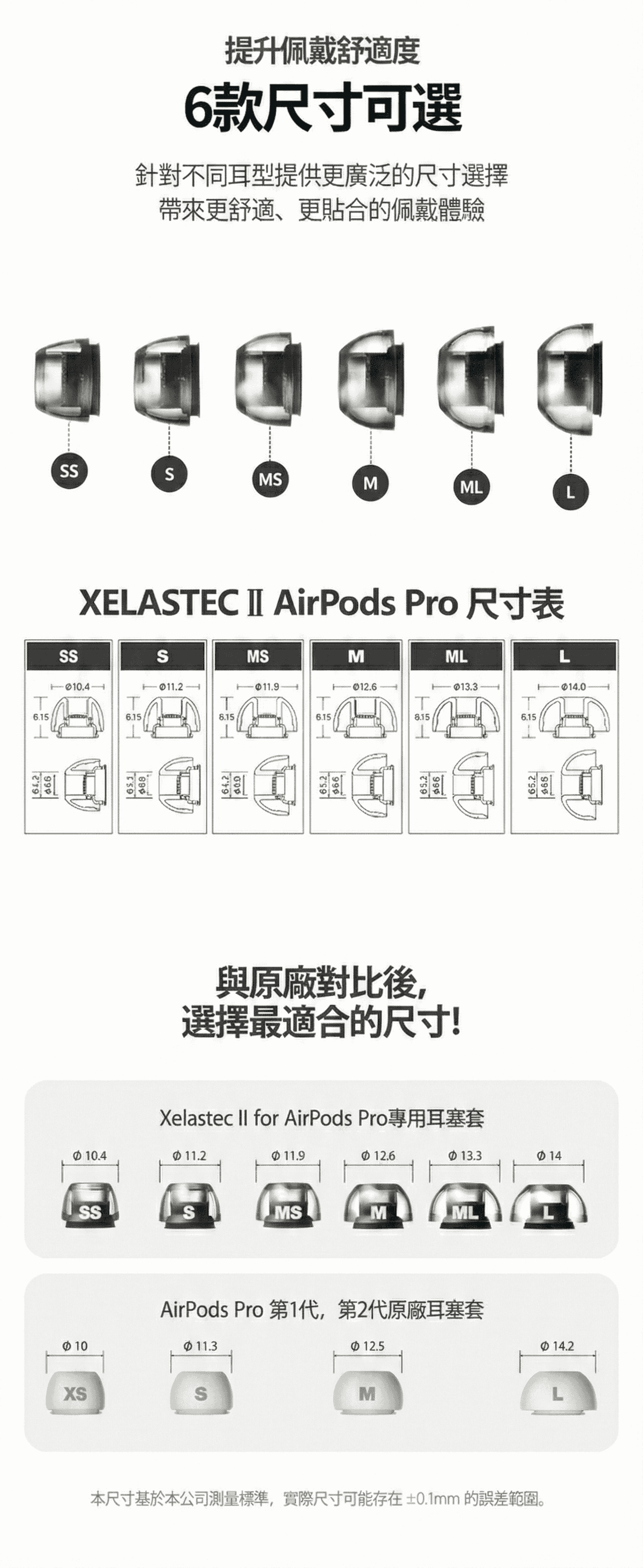 AZLA  Xelastec II系列 AirPods Pro專用溫感記憶矽膠耳塞 產品圖 7