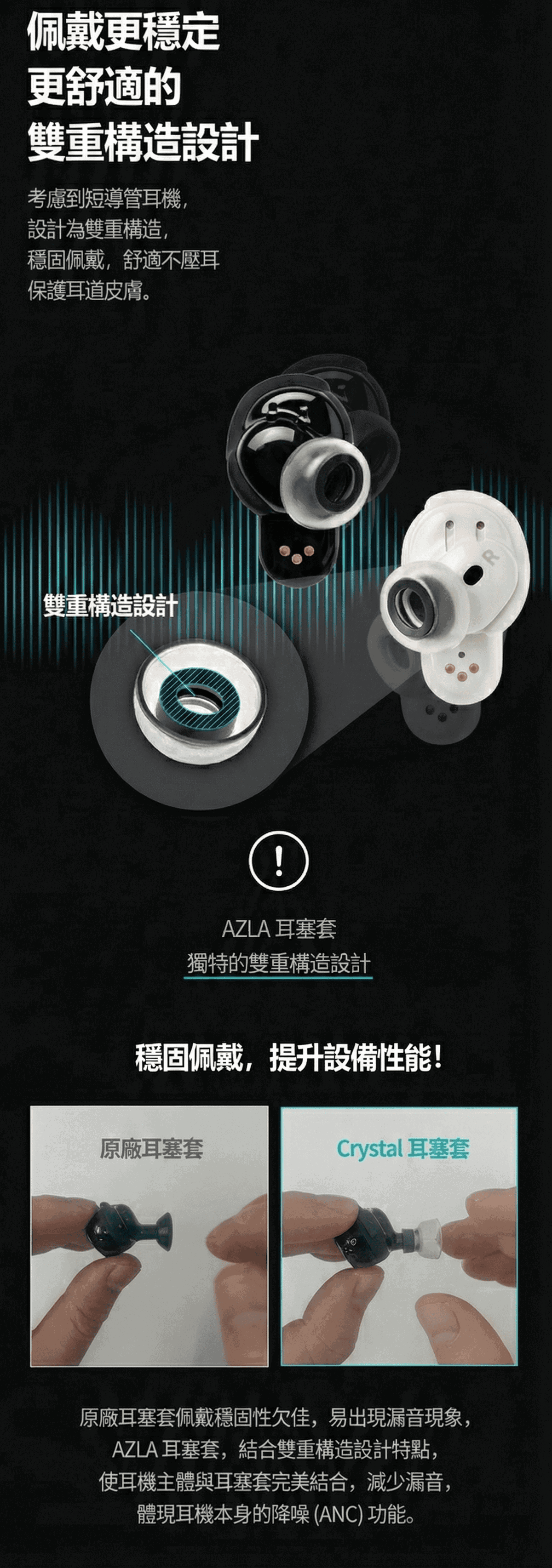 AZLA韓國AZLA Crystal 矽膠耳塞 BOSE QC系列專用 產品圖 3