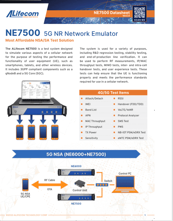 NE7500 5G SA Network Emulator Brochure (English)